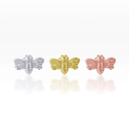 Mini Bee Screw Flat Back จิวผึ้งเงินแท้ (ราคาต่อชิ้น)