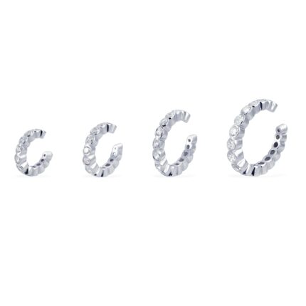 CZ Diamond Eternity Earcuff (White Gold Plated) เอียร์คัฟ เงินแท้ (ราคาต่อชิ้น)