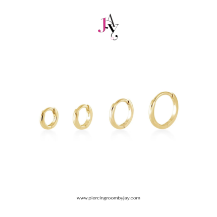 Plain Huggie Hoop (Yellow Gold Plated) จิวห่วง เงินแท้ (ราคาต่อชิ้น)
