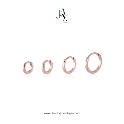 Plain Huggie Hoop (Rose Gold Plated) จิวห่วง เงินแท้ (ราคาต่อชิ้น)