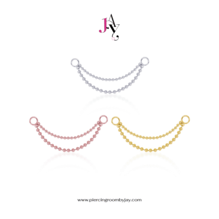 Double Cartilage Facetted Ball Chain เงินแท้ (ราคาต่อชิ้น)