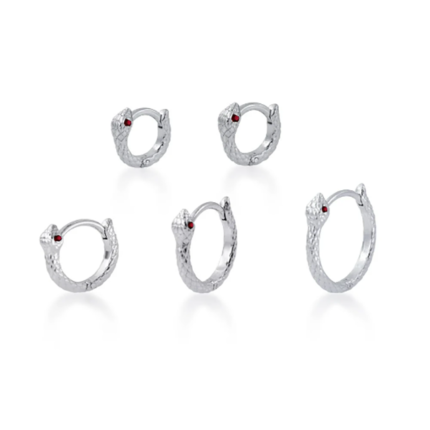 Snake Huggie Hoop ห่วงงู เงินแท้ (ราคาต่อชิ้น)