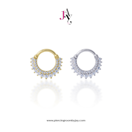 (Pre-order) 14K Solid Gold Double Layer CZ Clicker (ราคาต่อชิ้น)