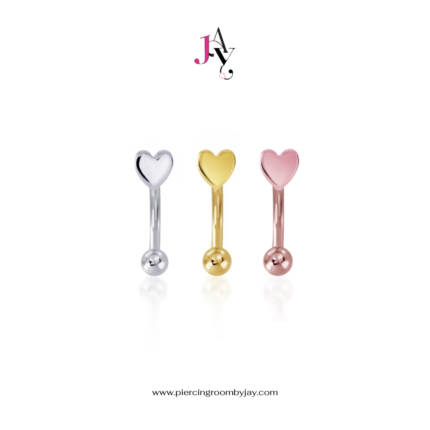Heart Plain Rook piercing เงินแท้ (ราคาต่อชิ้น)