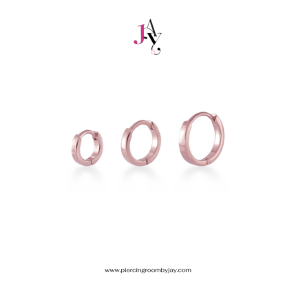 Plain Huggie Hoop M (Rose Gold Plated) จิวห่วง เงินแท้ (ราคาต่อชิ้น)