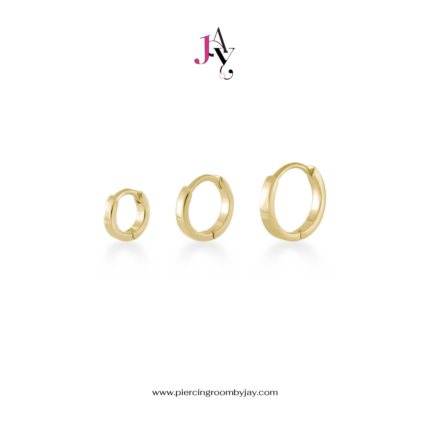 Plain Huggie Hoop M (Yellow Gold Plated) จิวห่วง เงินแท้ (ราคาต่อชิ้น)