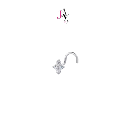 Piercingroom by Jay Four diamond Nose Stud (Clear) จิวจมูก เงินแท้ (ราคาต่อชิ้น)