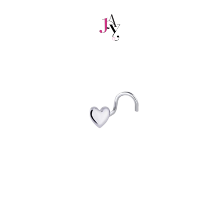 Piercingroom by Jay Heart Plain Stud (Clear) จิวจมูก เงินแท้ (ราคาต่อชิ้น)
