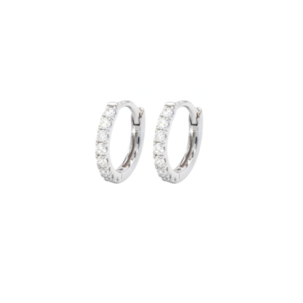 Pair of Huggie Hoop CZ (1.5mm) เงินแท้ (ราคาต่อคู่)