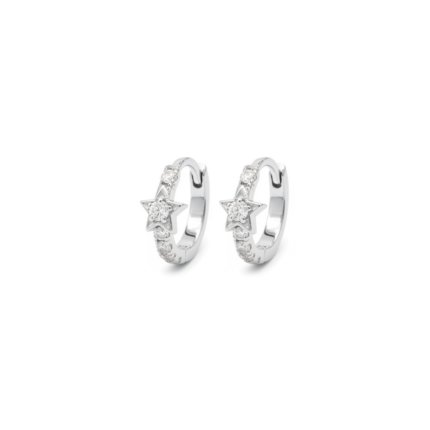 Pair of Star CZ Huggie Hoop เงินแท้ (ราคาต่อคู่)