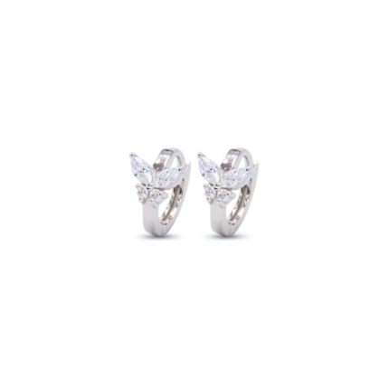 Pair of Butterfly CZ Huggie Hoop เงินแท้ (ราคาต่อคู่)