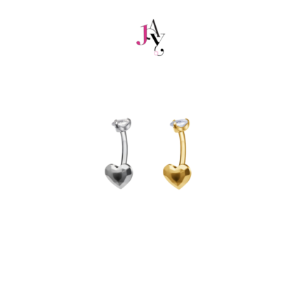 Solid Heart Titanium Belly Ring เกรดการแพทย์ (ราคาต่อชิ้น)