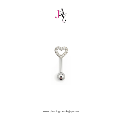 Reverse Heart CZ Belly Ring เกรดการแพทย์ (ราคาต่อชิ้น) (คัดลอก)