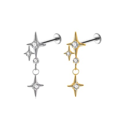 Stardust Dangle CZ Titanium เกรดการแพทย์ (ราคาต่อชิ้น)